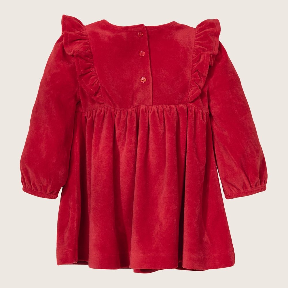 Rise Little Earthling Velvet Dress - Red / 6-9m - Image 3