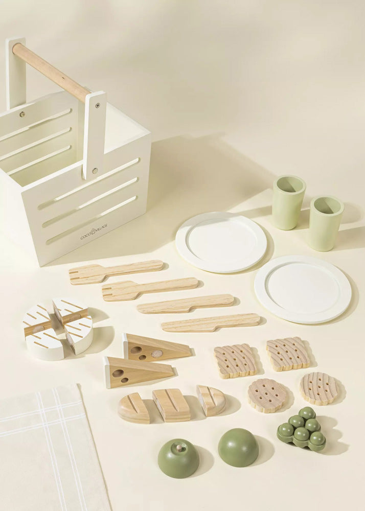 Coco Village Wooden Picnic Playset and Accessories Basket - Image 8