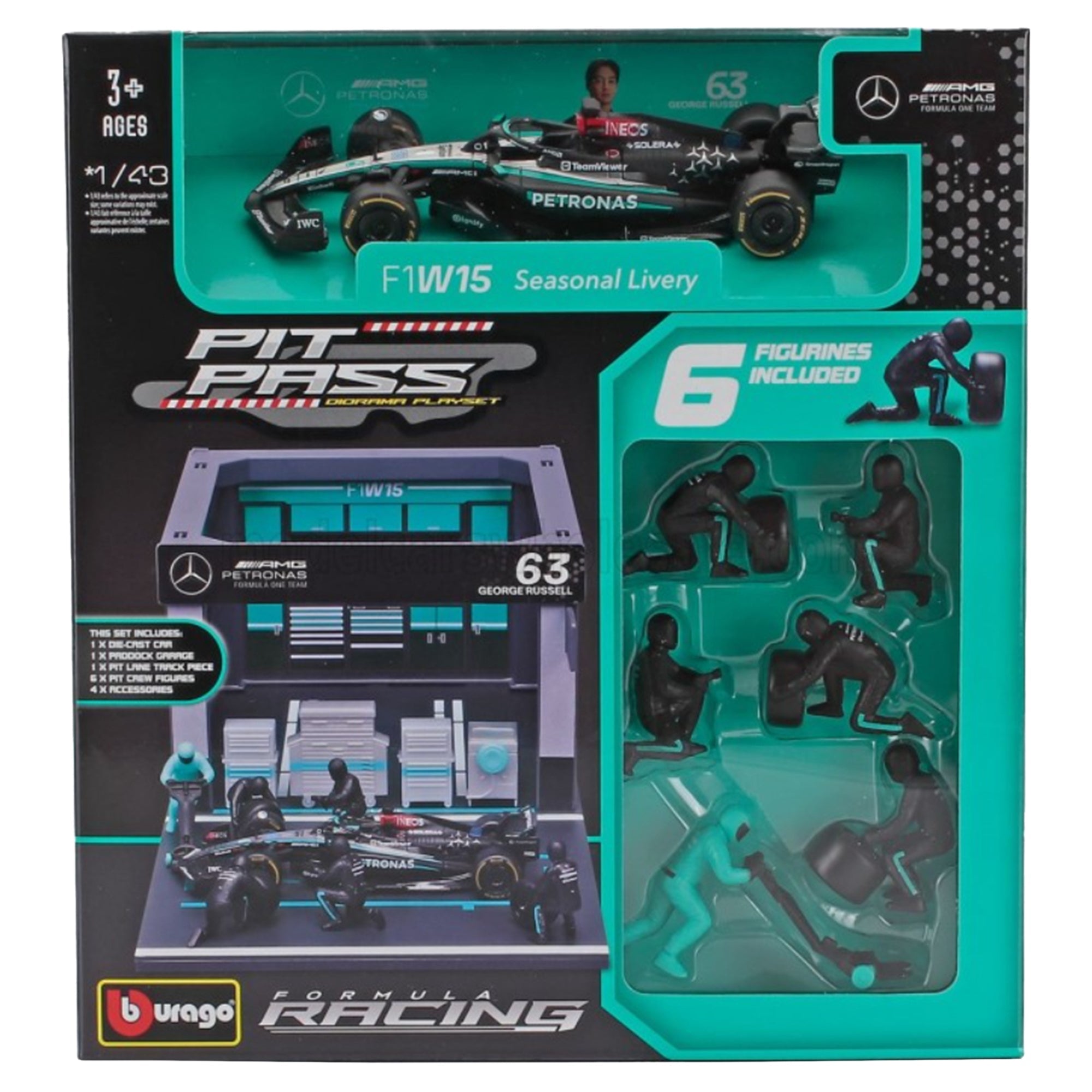 1:43 Formula Pit Pass- MB-AMG Petronas F1 W15 Team Scale