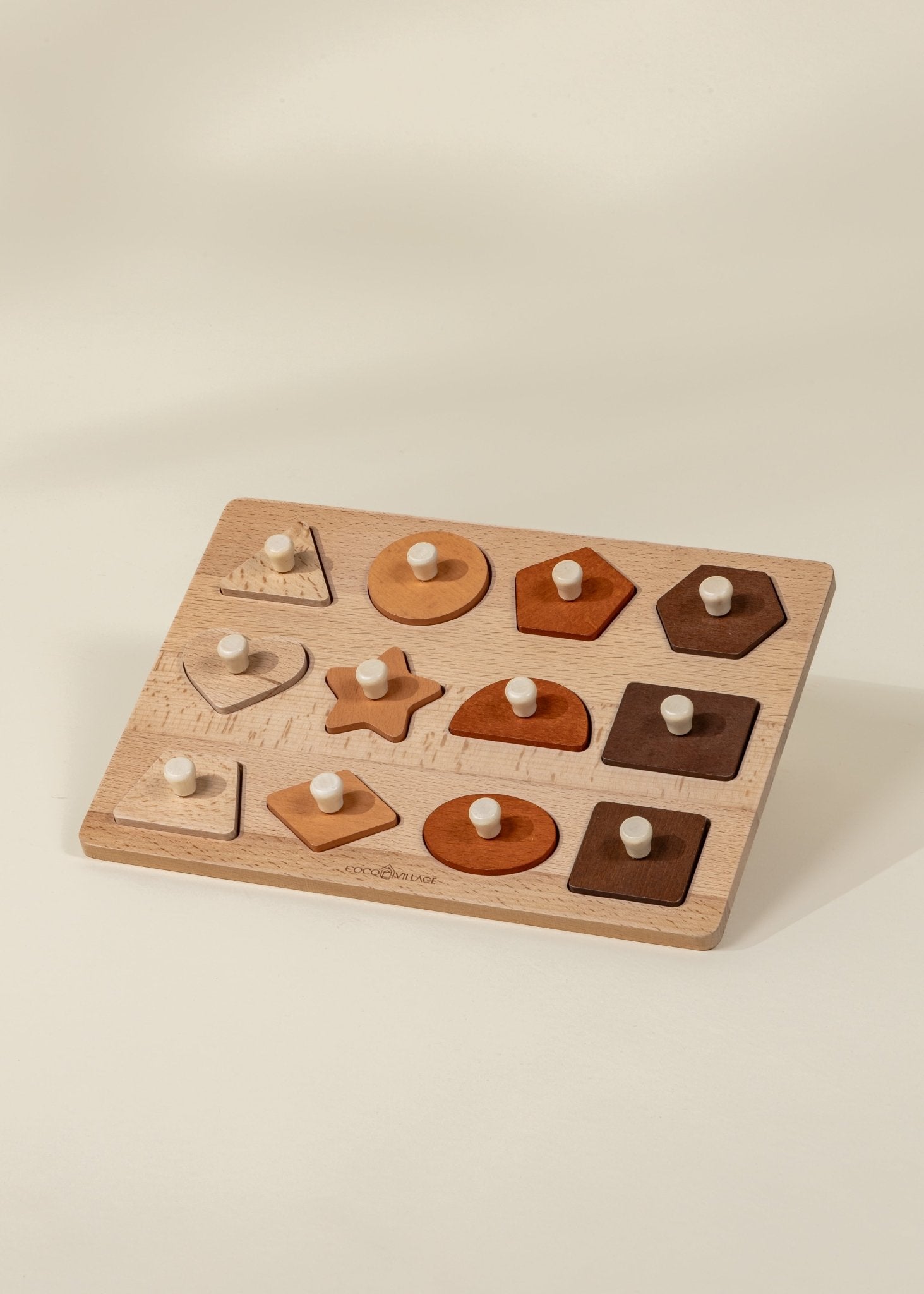 Coco Village Wooden Shapes Learning Set - 12 pcs Puzzle - Image 3