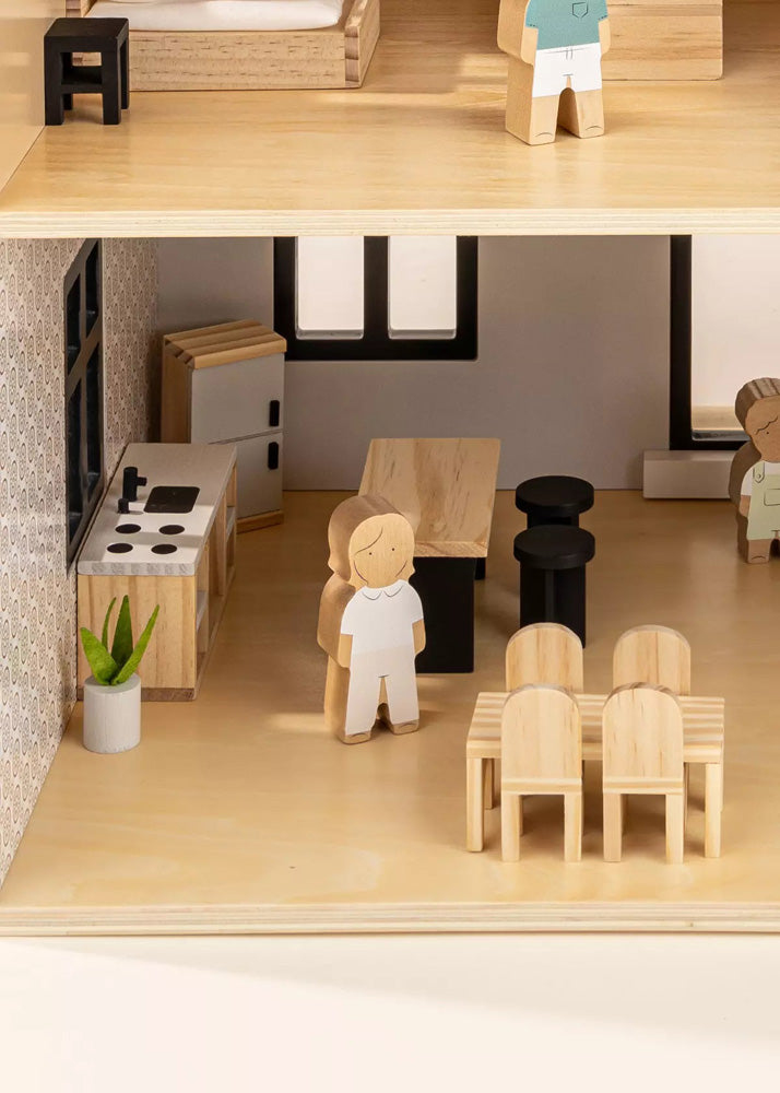 Coco Village Wooden Doll House Kitchen Furniture (12 pcs) Chair - Image 20