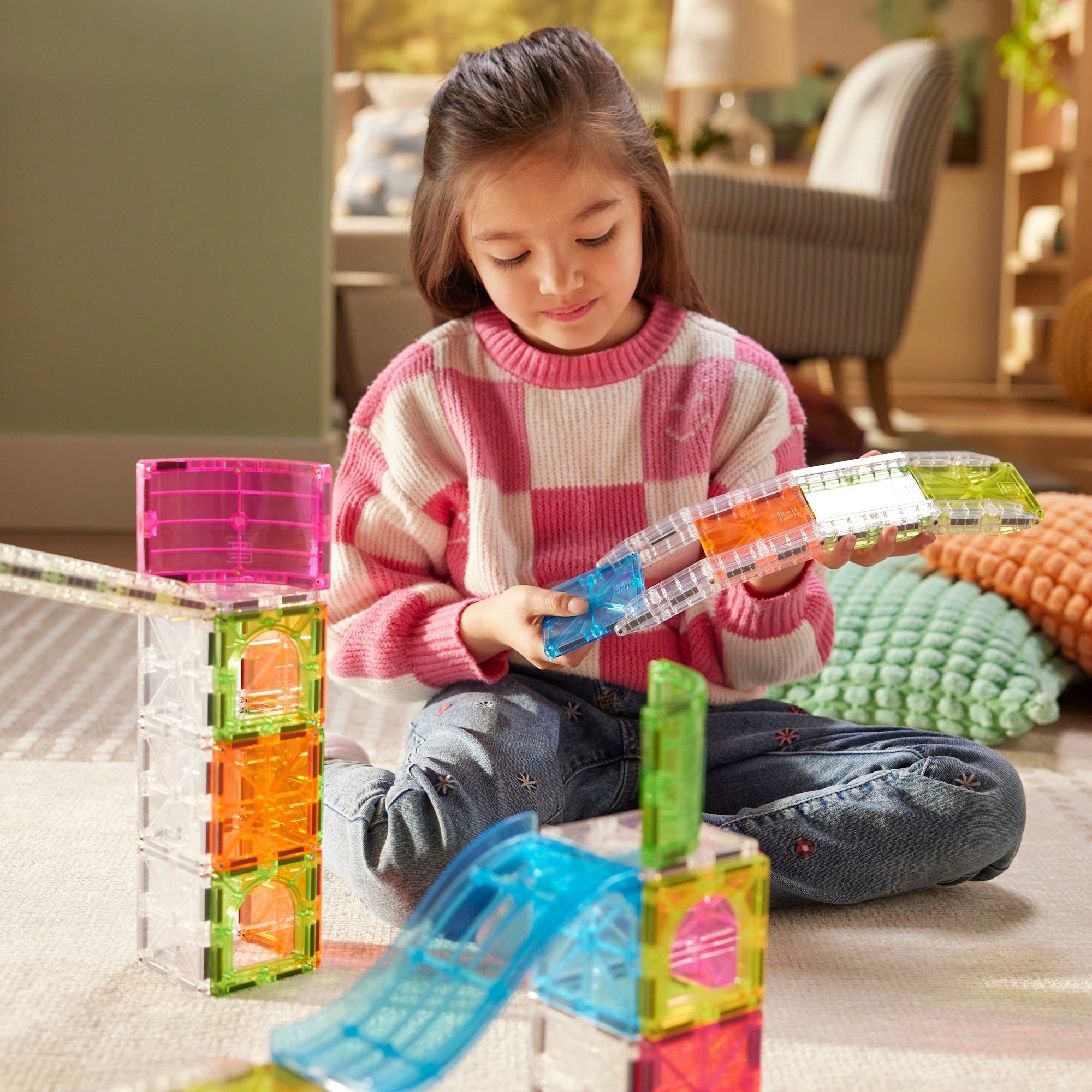 The Original MAGNA-TILES® Rail Racers Max 80-Piece Toy - Image 8