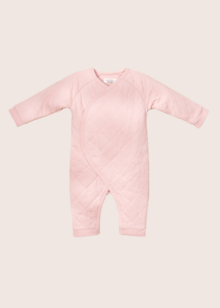 rise little earthling Quilted Wrap Romper - Green / 0-3m