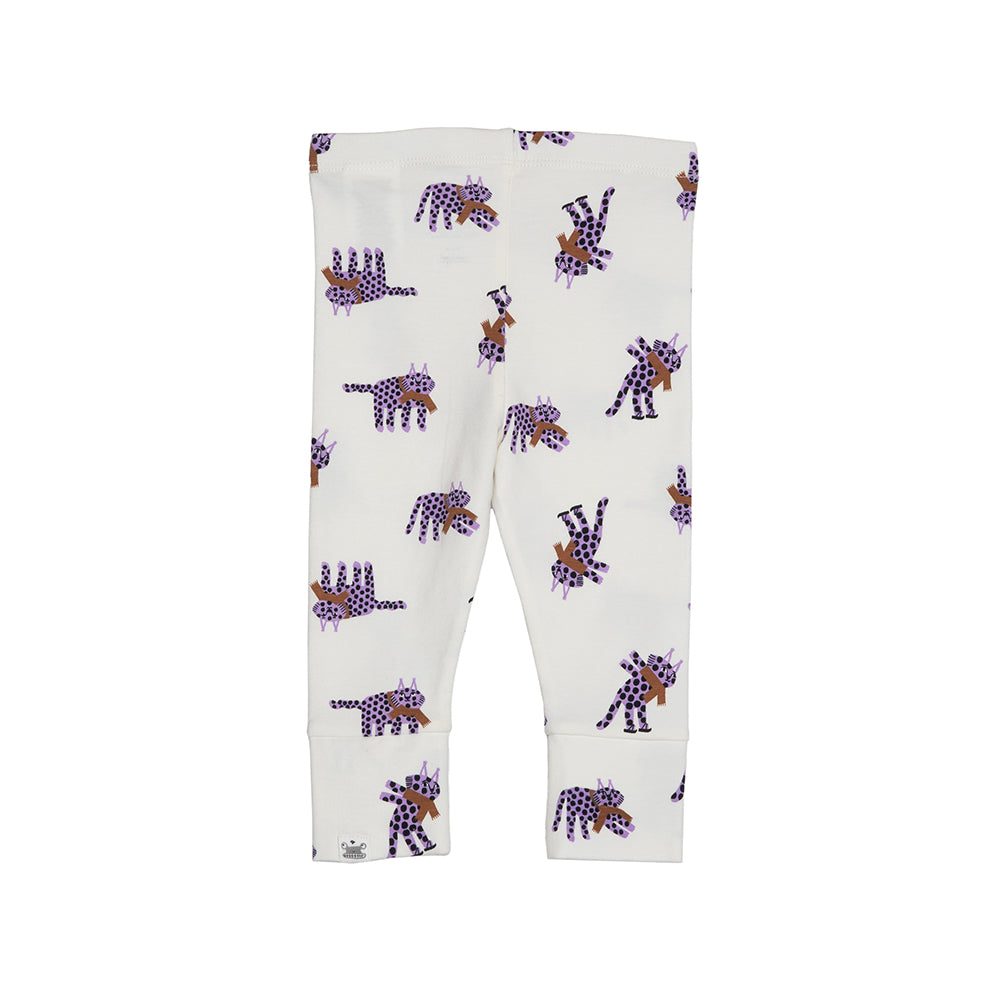 rise little earthling Cuffed Legging BGFKB07 - Antique White Leopard / 3-6m - Image 2