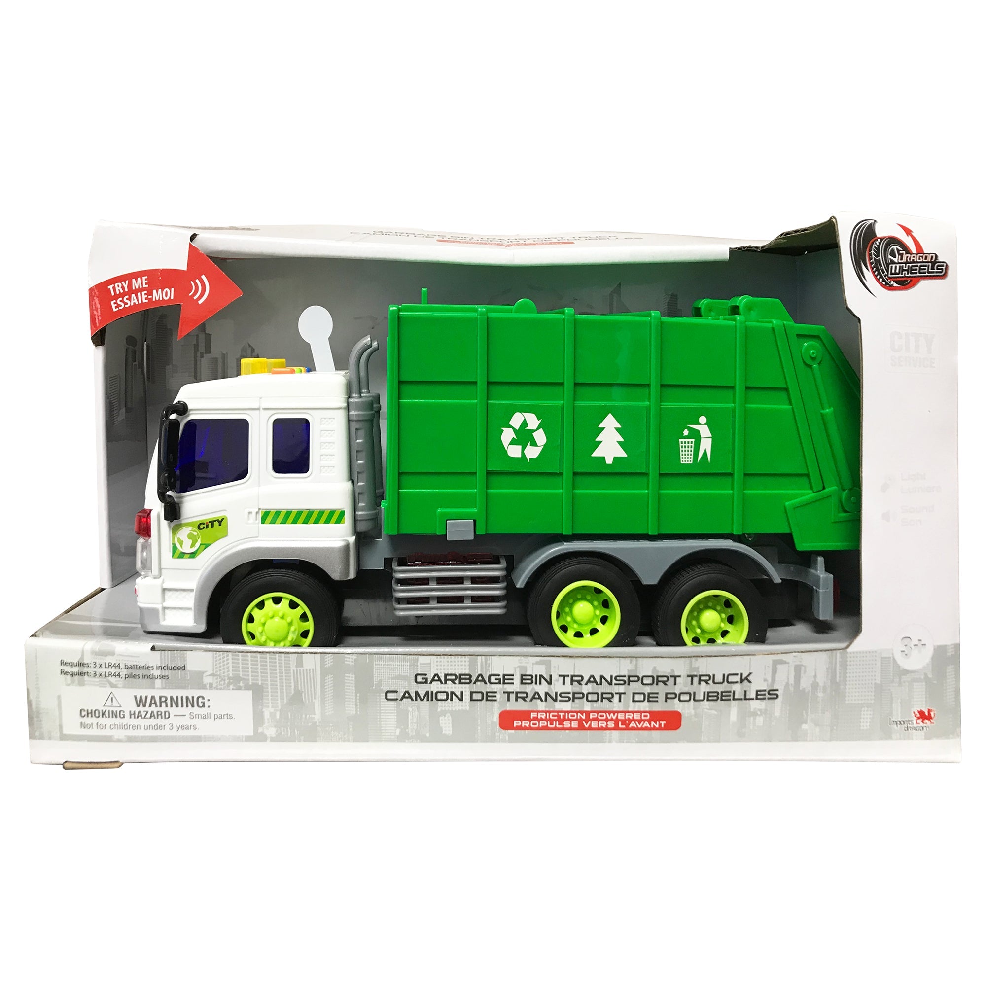 Dragon Wheels Garbage Truck City Service Toy