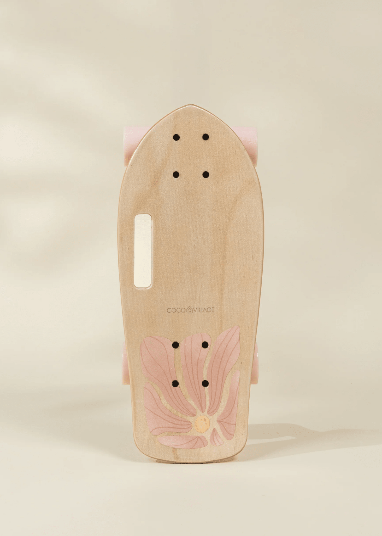Coco Village Kids’ Wooden Skateboard with Handle – Bloom Toy - Image 2