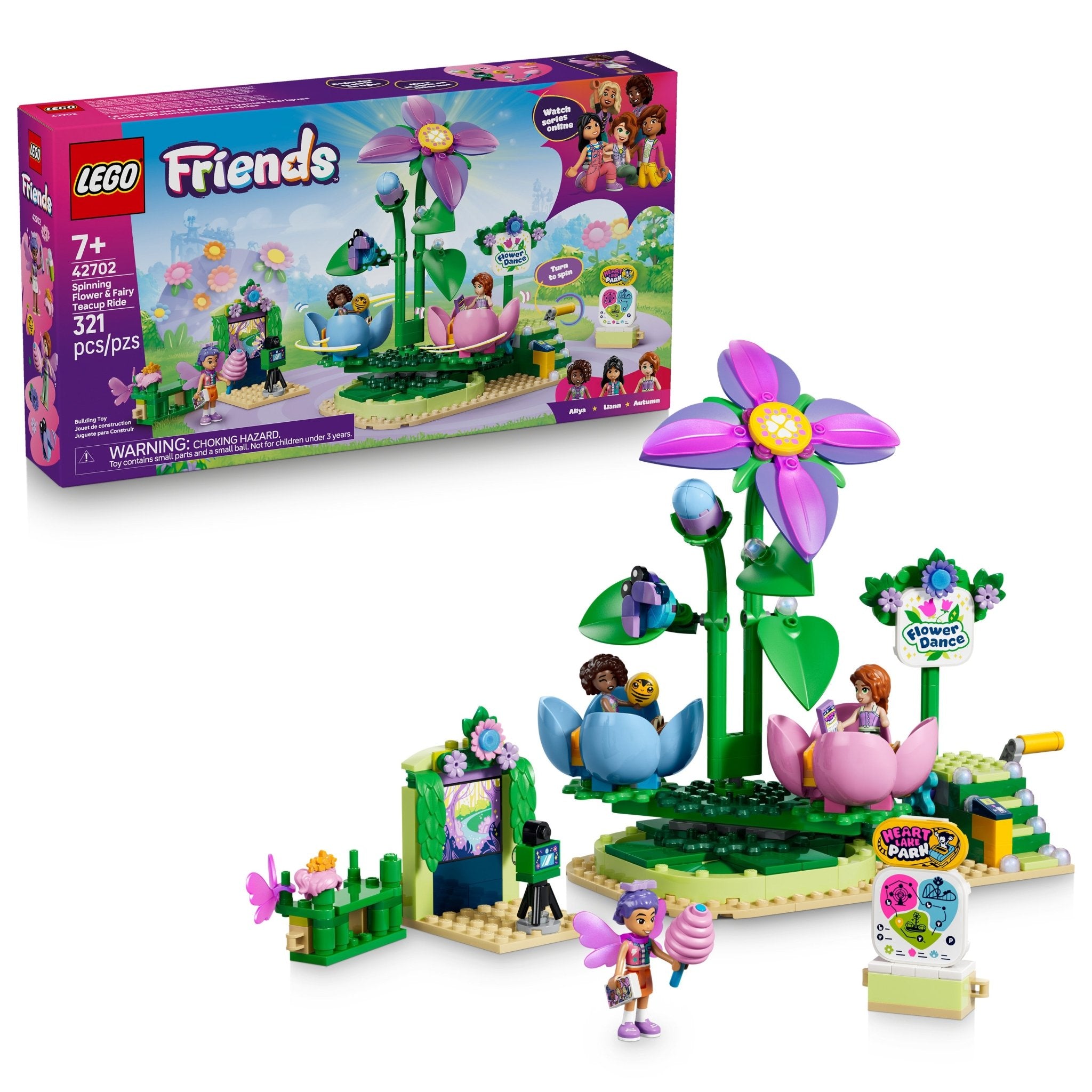 LEGO® Friends Spinning Flower & Fairy Teacup Ride 42702 Toy
