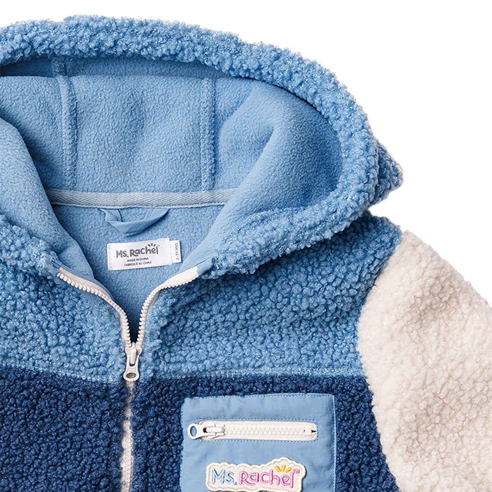 Ms. Rachel Fuzzy Colourblock Jacket - Blue Colourblock / 4-5y - Image 6