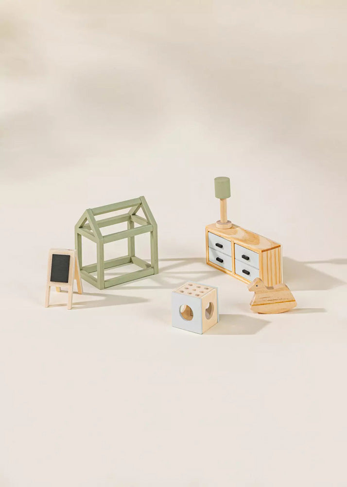 Coco Village Wooden Doll House Kids Room Furniture (7PCS) Soap - Image 12
