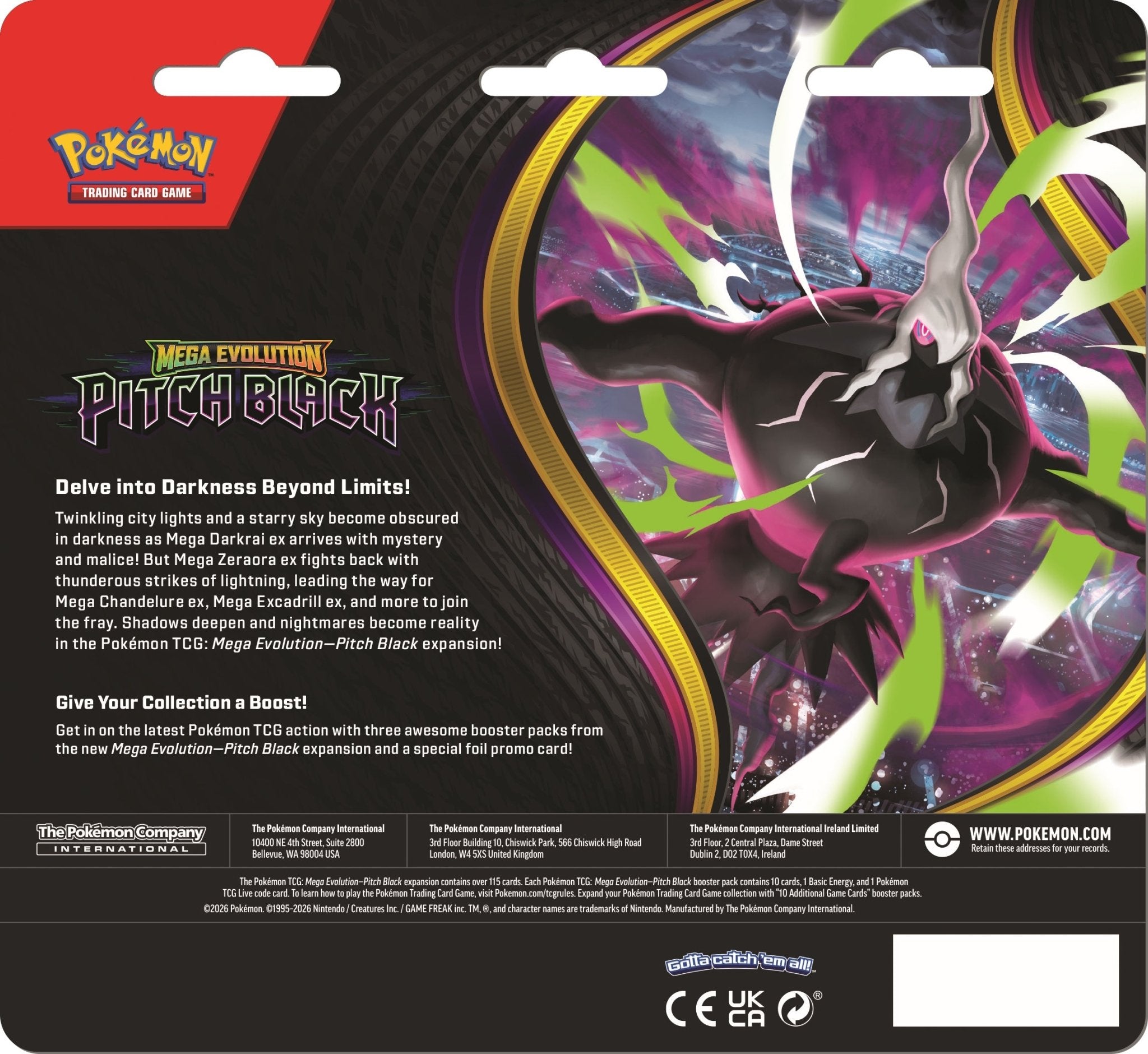 Pokemon Pokémon TCG: Mega Evolution PITCH BLACK Three-Booster Blister I Limit 2 per customer Toy - Image 3