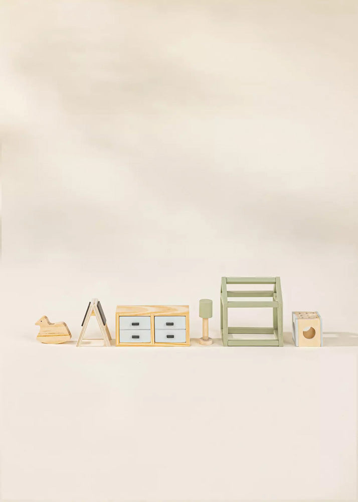 Coco Village Wooden Doll House Kids Room Furniture (7PCS) Soap - Image 14