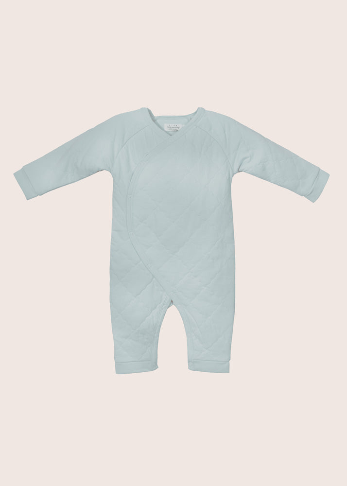 rise little earthling Quilted Wrap Romper - Green / 0-3m - Image 4