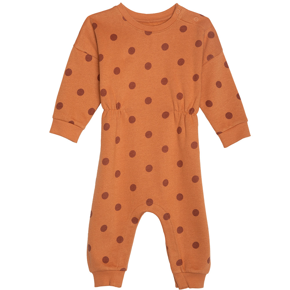 rise little earthling Fleece Romper BGFRP04 - Hazel Dots / 9-12m