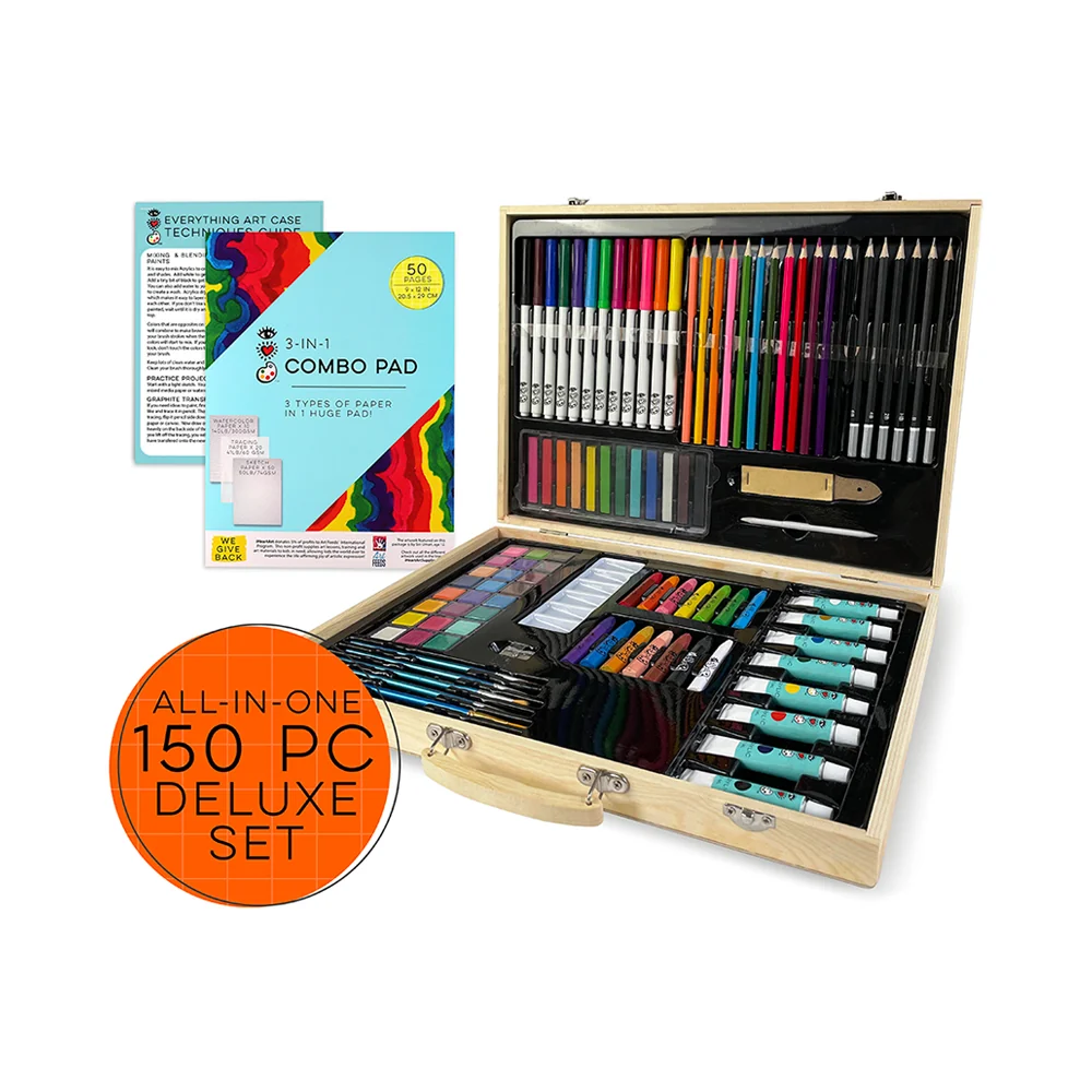 Bright Stripes iHeartArt Deluxe Wooden Everything Art Case Oil - Image 3