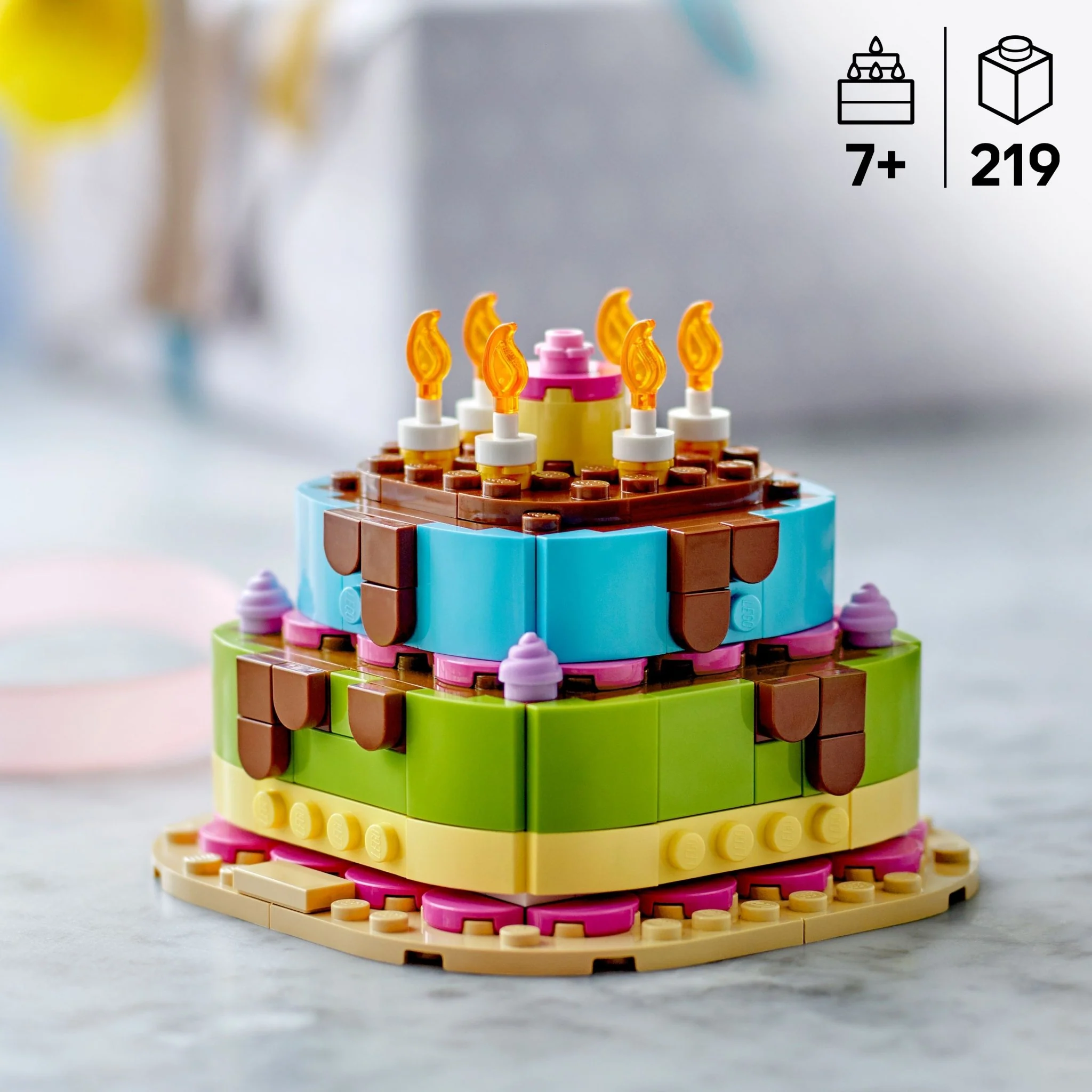 LEGO® Birthday Party Cake Craft for Kids 40815 Toy - Image 2