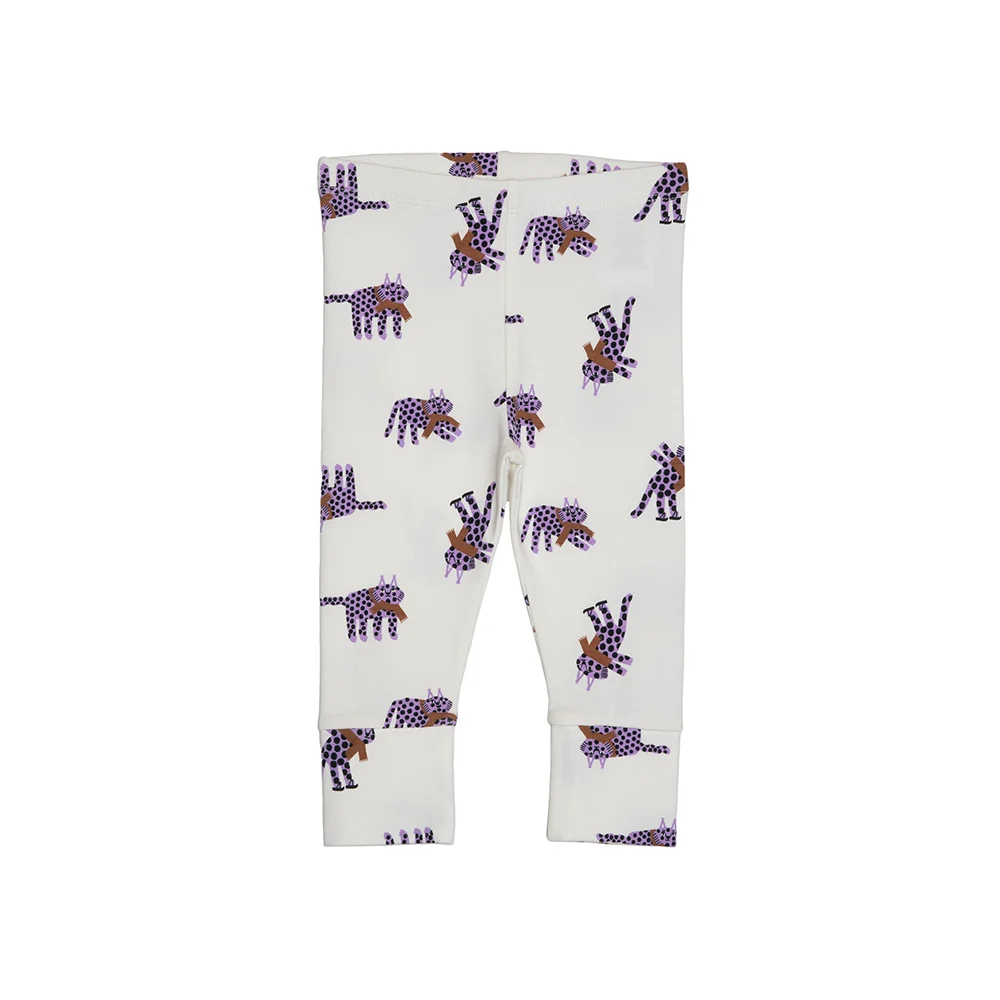 rise little earthling Cuffed Legging BGFKB07 - Antique White Leopard / 3-6m