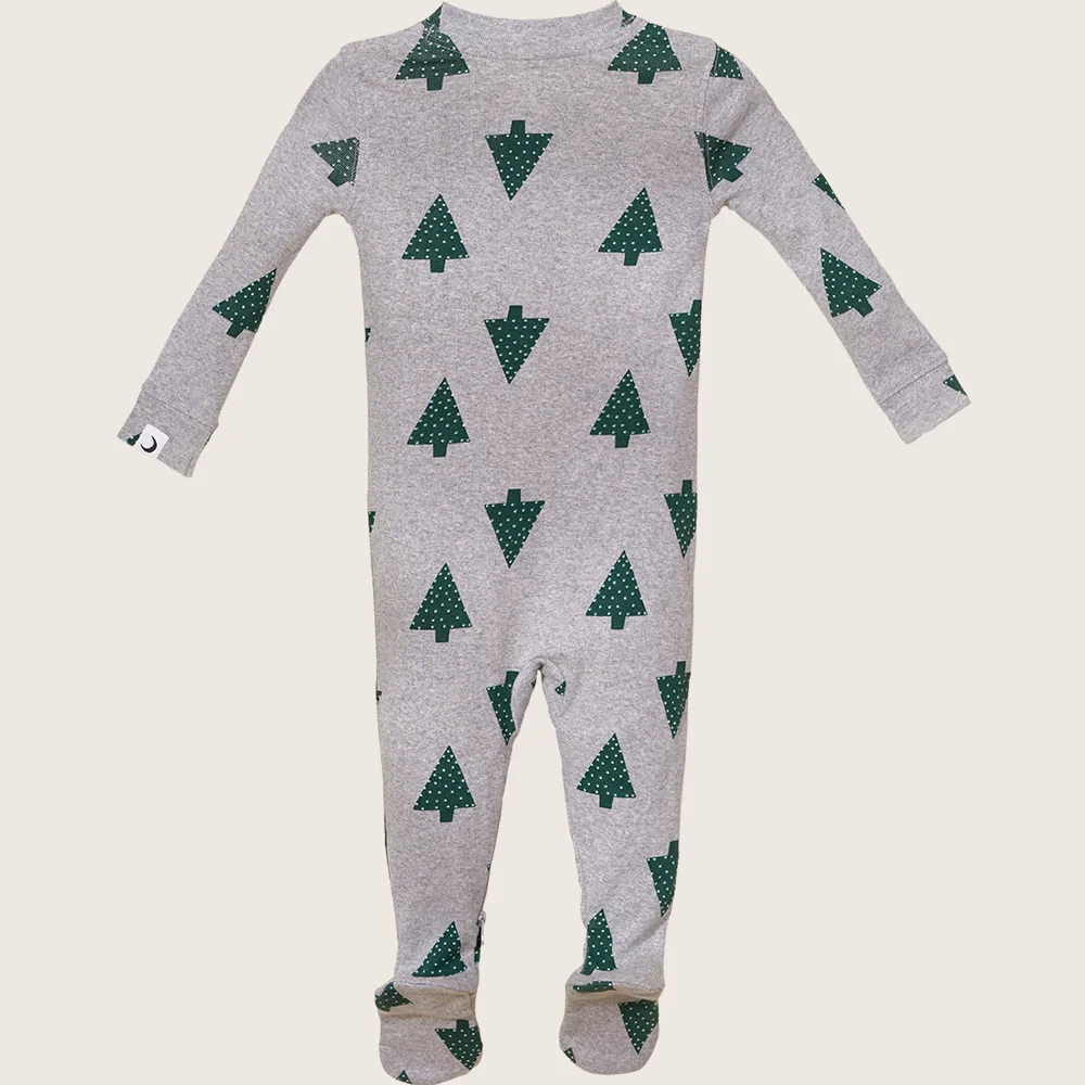 rise little earthling Holiday Sleeper BUHSL00 - Grey Xmas Tree / 12-18m - Image 23