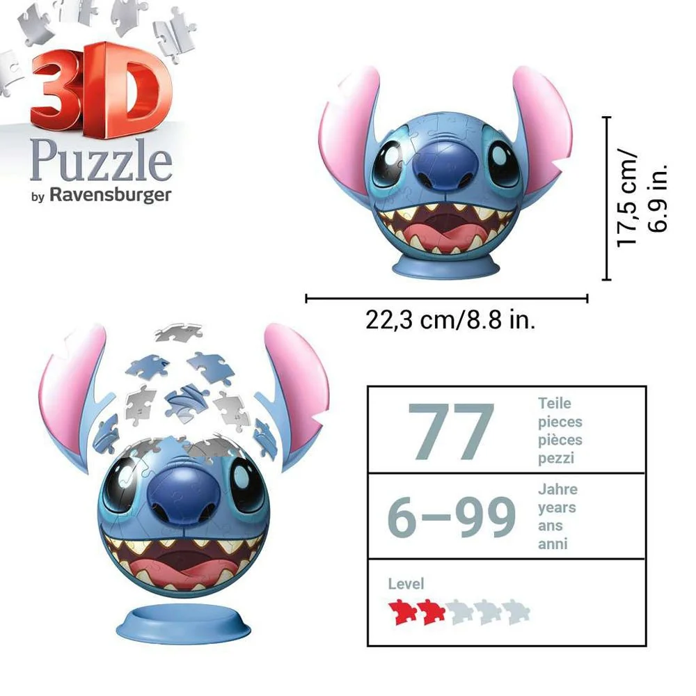 Ravensburger Stitch 72 pc Head w/Ears 3D Puzzle - Image 5