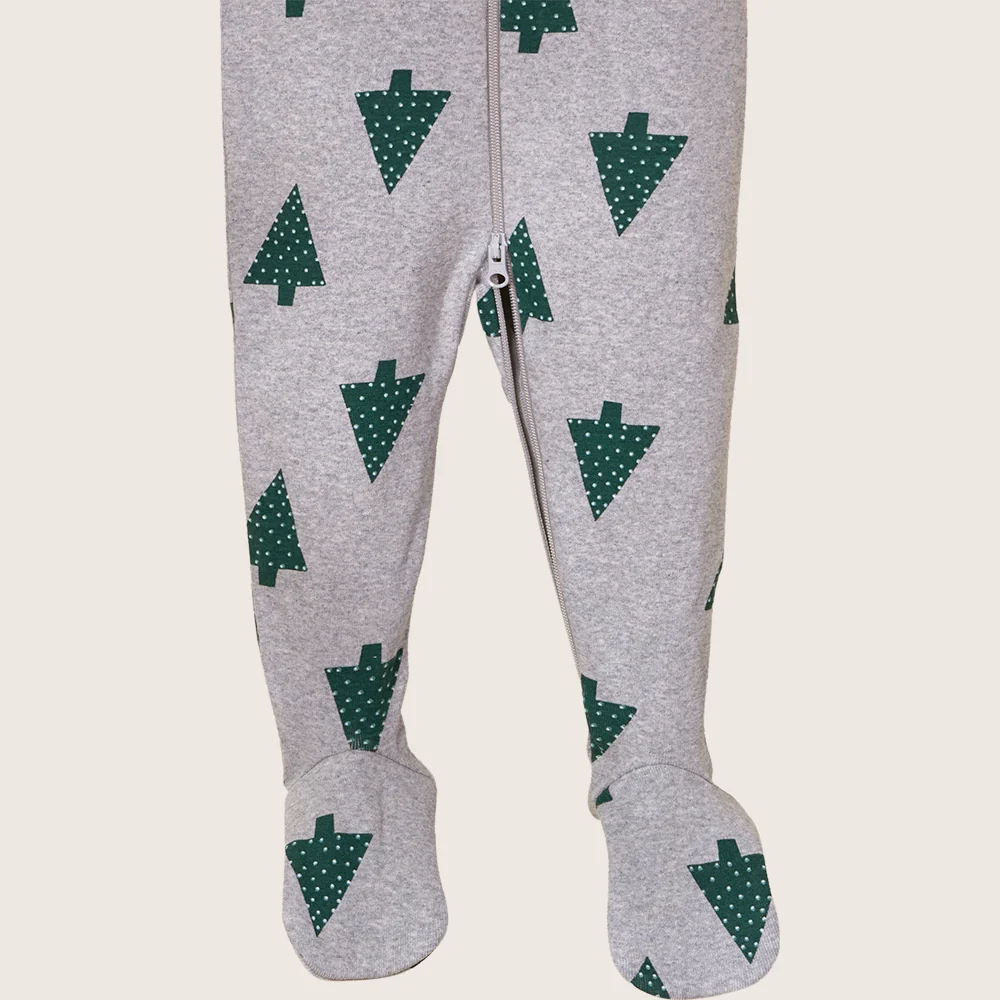 rise little earthling Holiday Sleeper BUHSL00 - Grey Xmas Tree / 12-18m - Image 22