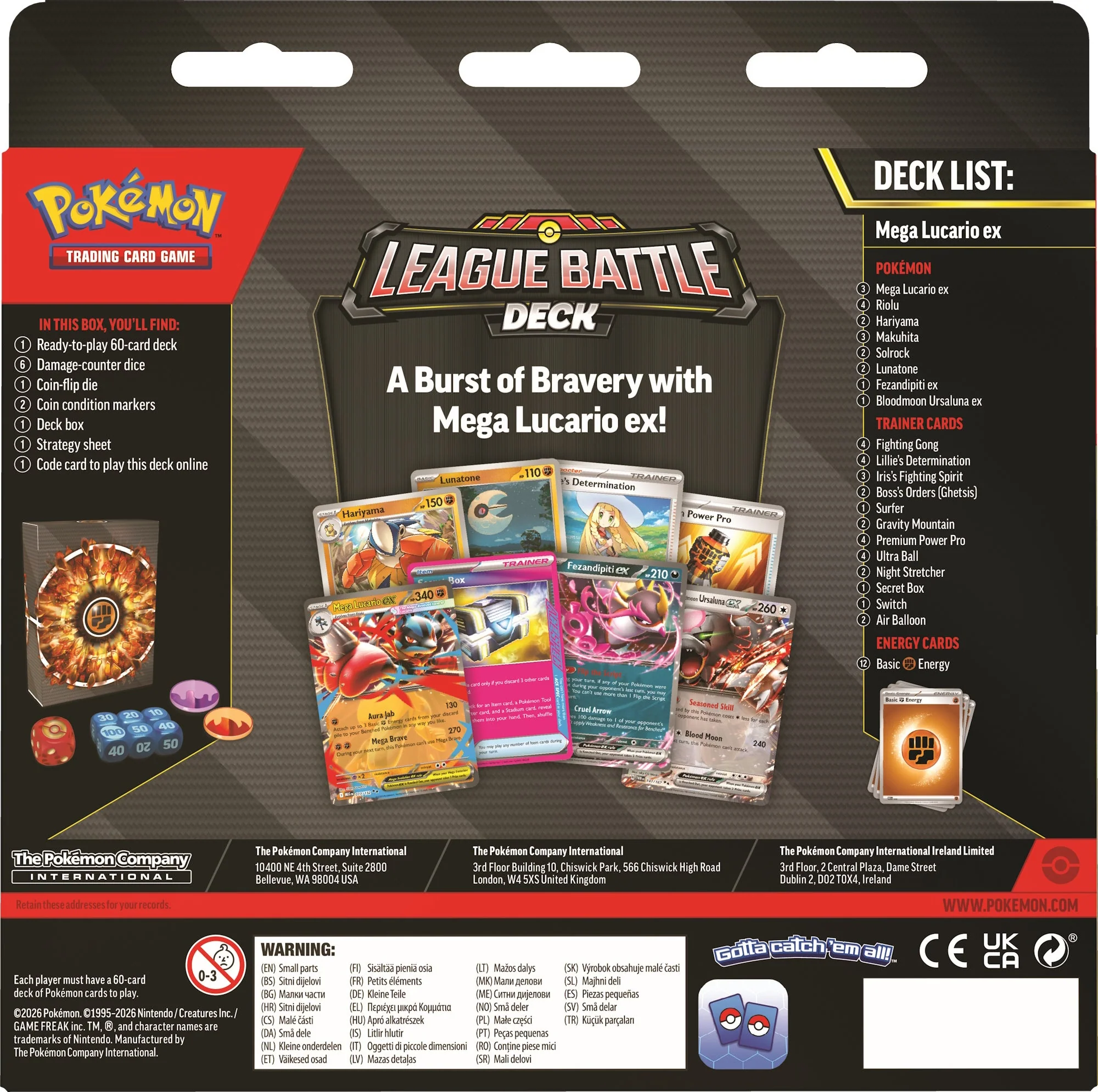Pokemon Pokémon TCG: Mega Lucario ex League Battle Deck I 4 Limit Per Customer Toy - Image 2