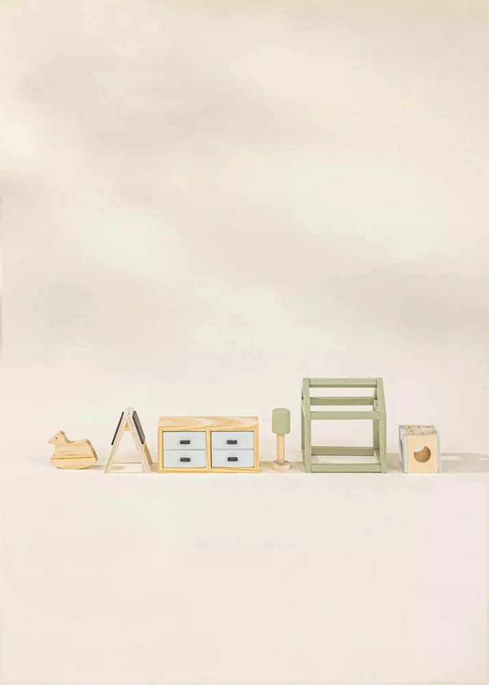 Coco Village Wooden Doll House Kids Room Furniture (7PCS) Soap - Image 3