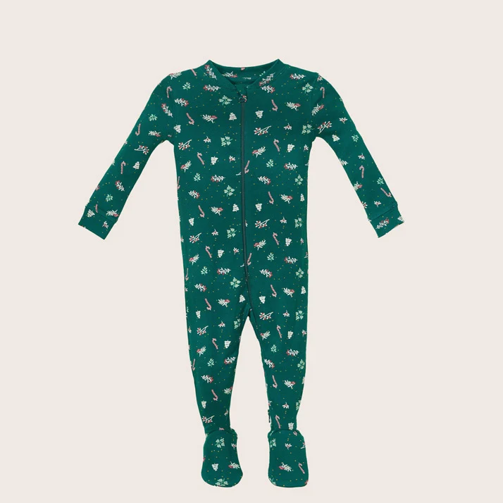 rise little earthling Holiday Sleeper BUHSL00 - Grey Xmas Tree / 12-18m