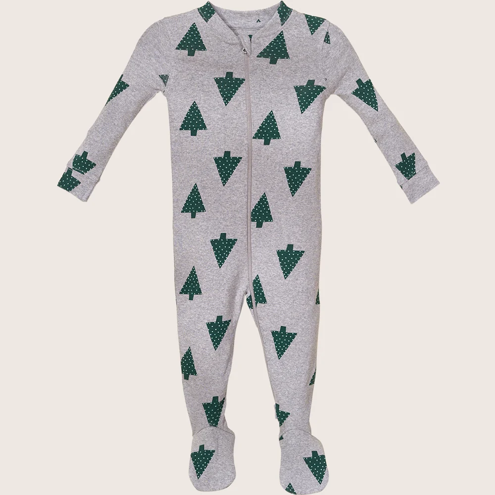 rise little earthling Holiday Sleeper BUHSL00 - Grey Xmas Tree / 12-18m - Image 20
