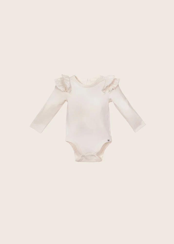 rise little earthling Ruffle Bodysuit - Red / 12-18m