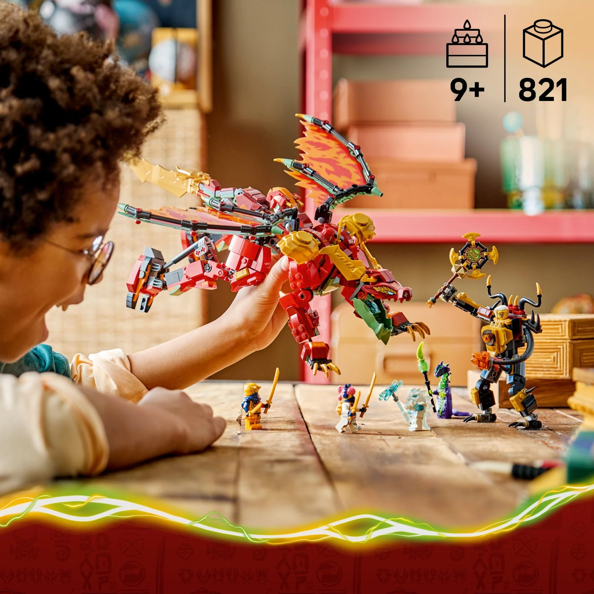 LEGO® NINJAGO Wyldfyre's Transforming Dragon Mech 71868 Toy - Image 3